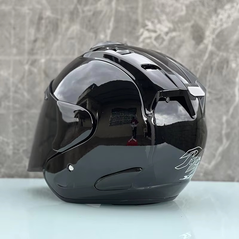 Ram5 Bright Black Half Helmet  - đánh giá và giá Full Face Motorcycle Helmet With Bluetooth